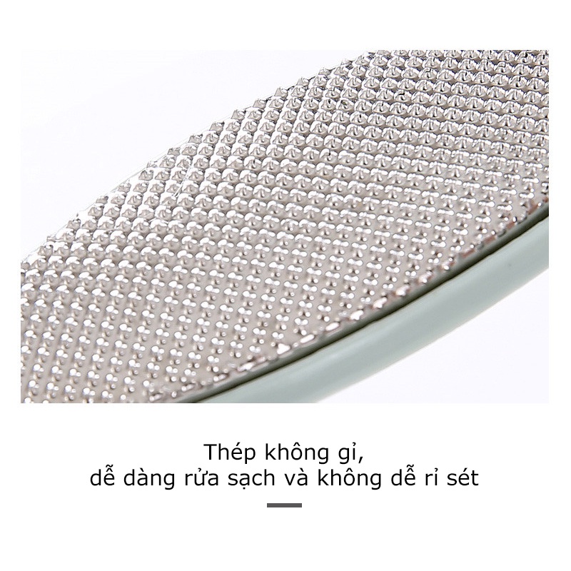 Dụng Cụ Chà Gót Chân Bằng Thép Không Gỉ Với Tay Cầm Nhựa