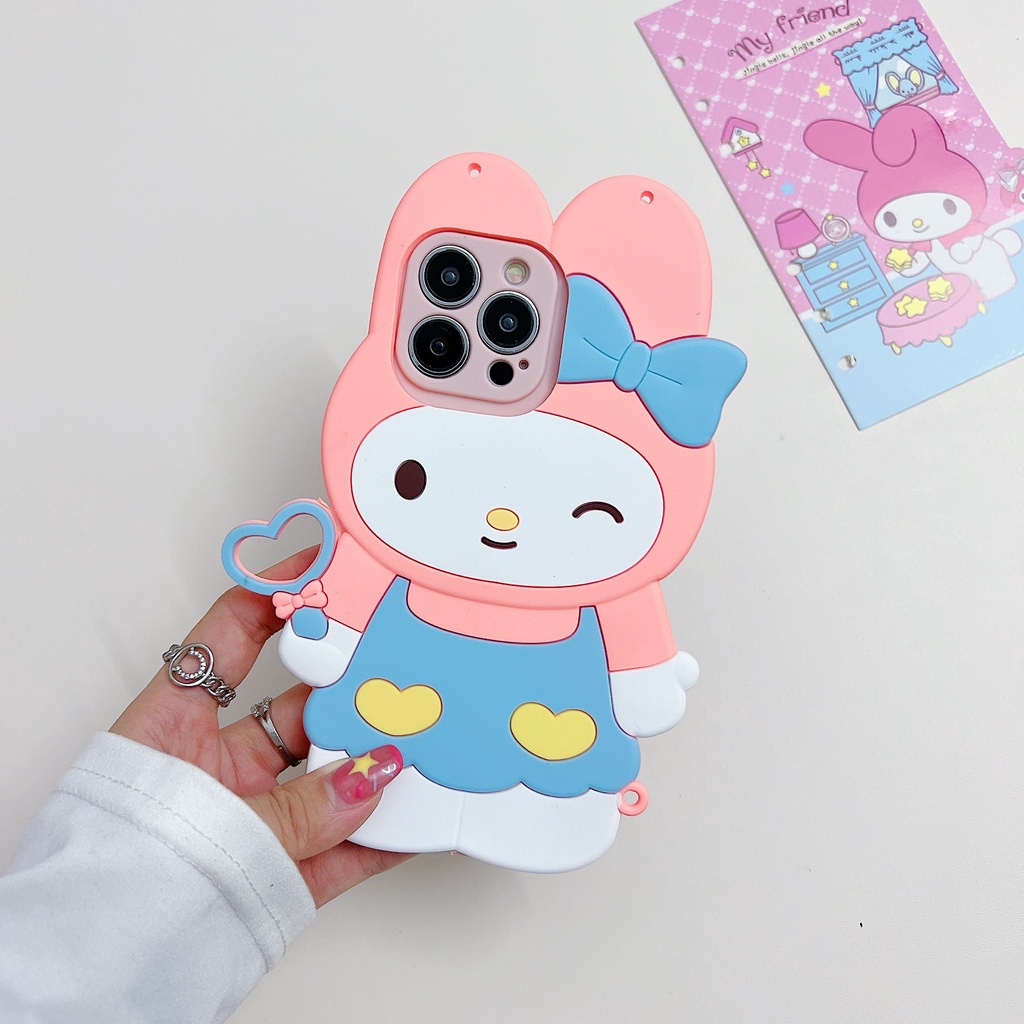 Realme 5 6 6S 7 8 9 Pro 9i 8i 7i 6i 5i 5s C3 C17 C15 C12 C11 C21Y C21 C31 C35 C20 V5 V11 X7 PRO A76 A96 Vỏ điện thoại Meredith hoạt hình dễ thương Cao su silicon mềm có dây buộc Vỏ