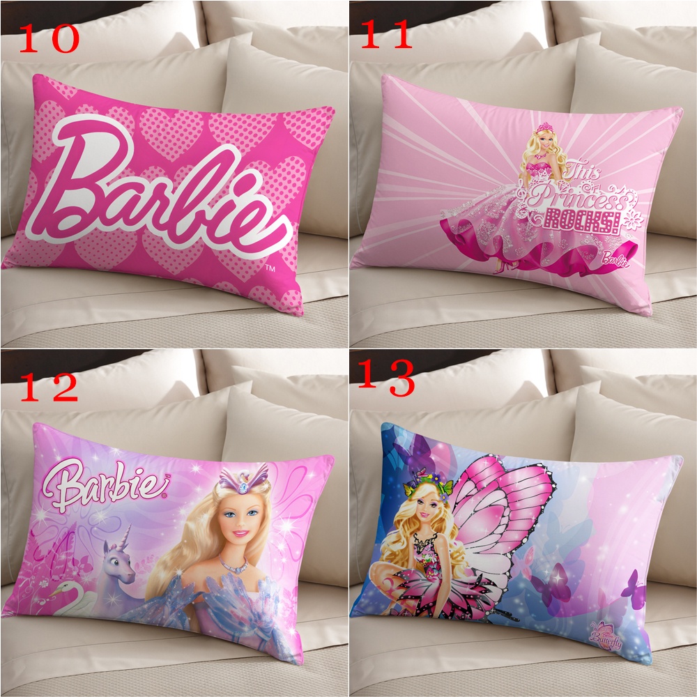 Vỏ Gối Chữ Nhật Polyester Một Mặt In Chữ Barbie Màu Hồng Thích Hợp Làm Quà Tặng Cho Bạn Gái (Không Có Lõi)