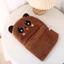 DELMER Trẻ Em Bonnet Với Khăn Mũ Cashmere Bên Trong Chống Gió Đẹp Full Face Cover Tập Đi Hoạt Hình Mũ Gấu Trúc