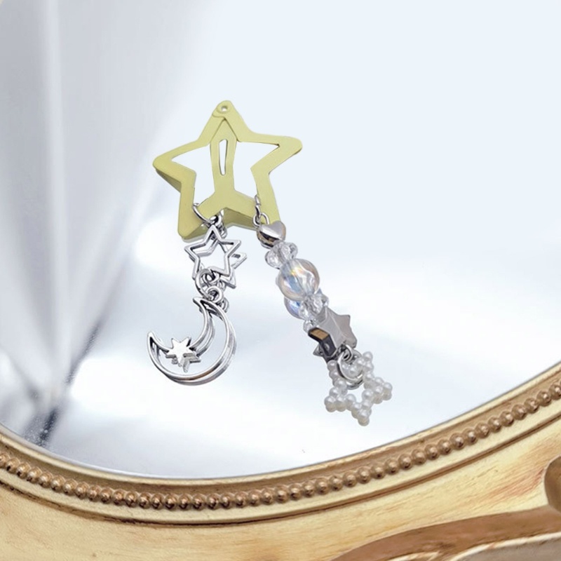 King Kẹp Tóc Dạng Dài Hình Ngôi Sao / Mặt Trăng Bằng Kim Loại Chống Trượt y2k Cho Nữ