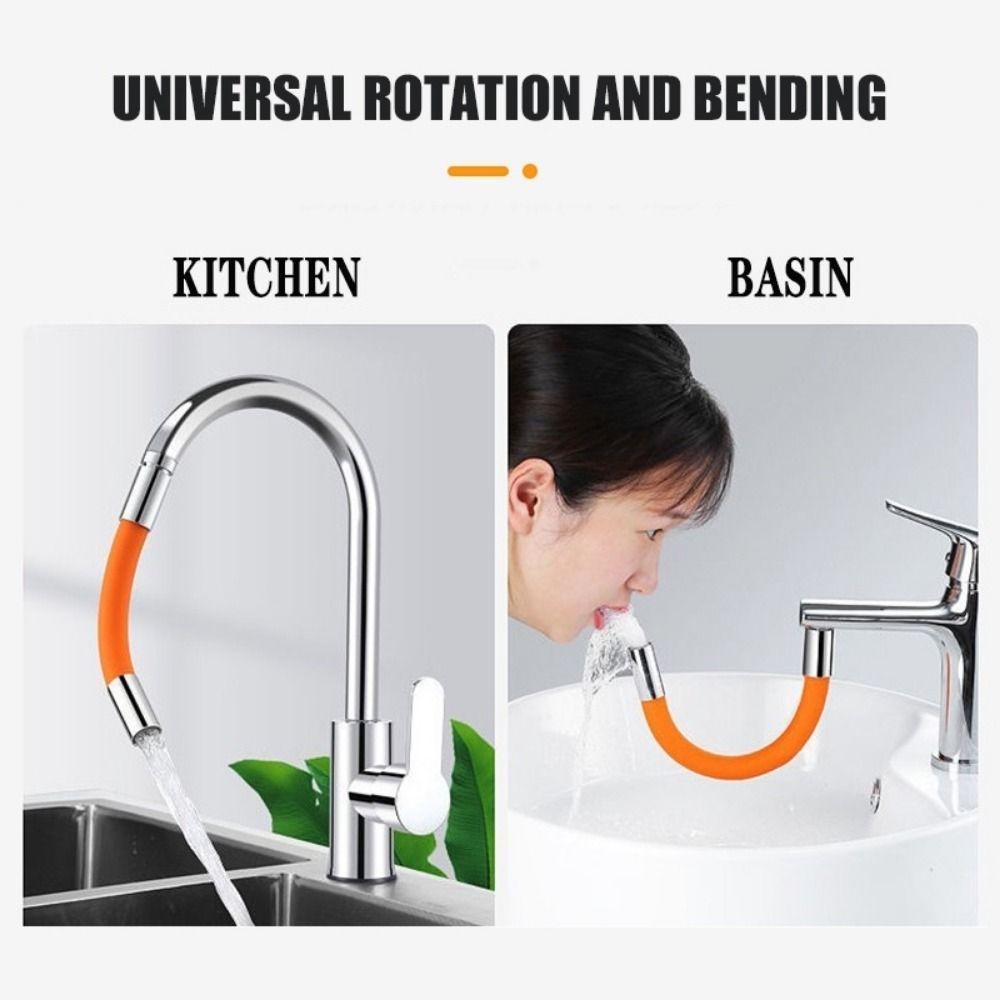 Ống mở rộng vòi YOLOGO 1 Cái, 360° Ống kéo dài xoay được, Phụ kiện vòi nước uốn miễn phí di động Giao diện chung Ống linh hoạt Phòng tắm nhà bếp