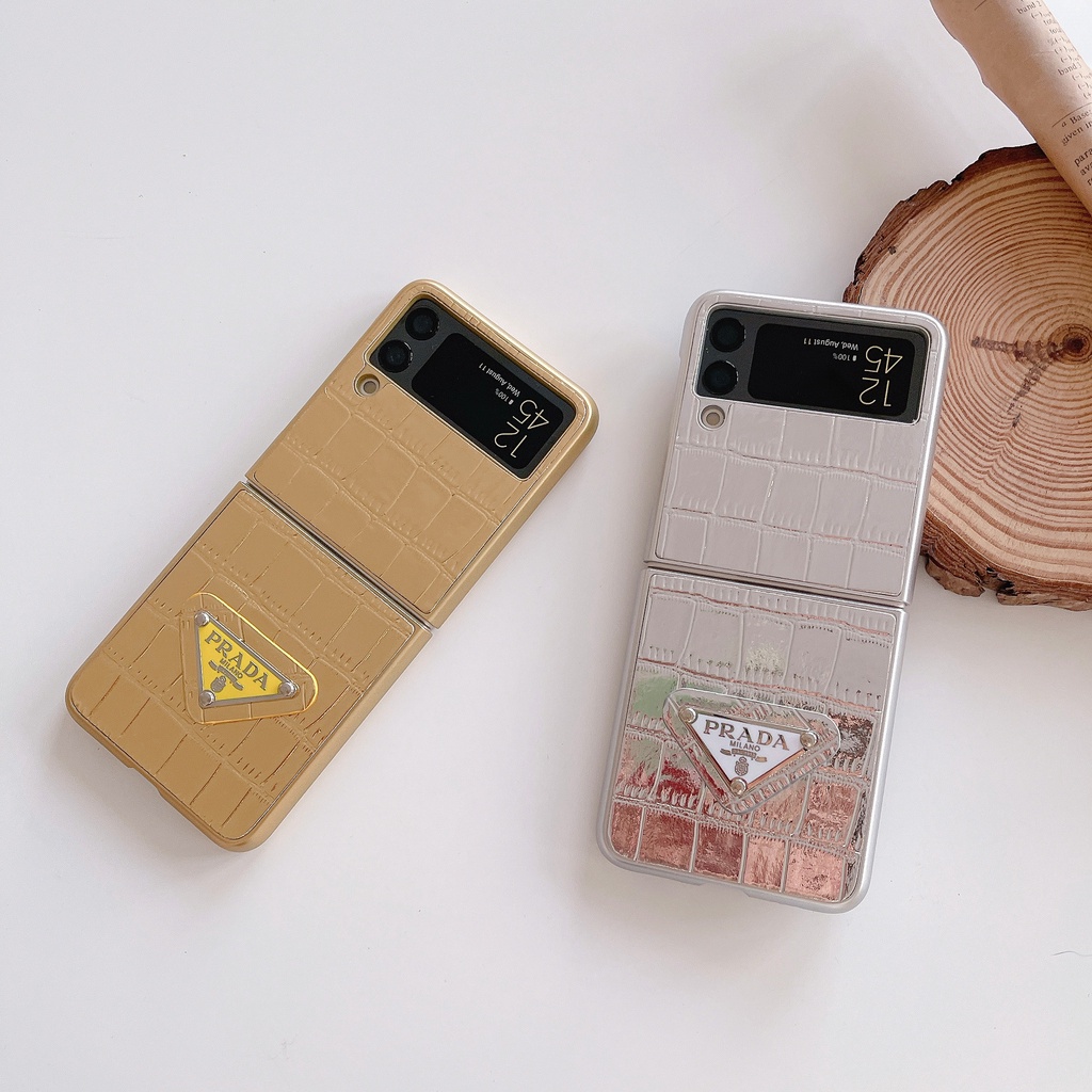 Thiết kế da PU sang trọng Vỏ điện thoại gấp cho Samsung Galaxy Z Flip 3 4 5 6 Vỏ cho Z Flip6 Trend Style thiết kế độc đáo Vỏ chống móc