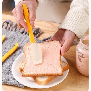 Phới silicone phết bơ/mứt đa năng có lưỡi cong chịu nhiệt - Spatula mini/Phới vét bột mini/Thìa trộn màu