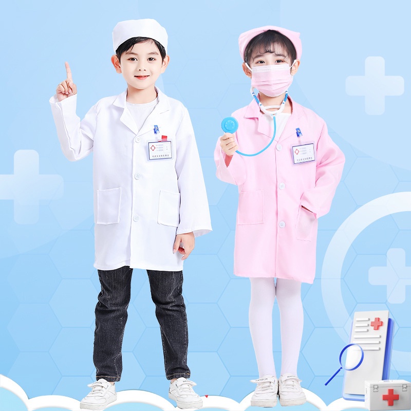 【14-40kg】Đồ Chơi Bác Sĩ, Sét Áo + Mũ Bác Sĩ, Y Tá Cho Bé Gái , Đồ Chơi Bác Sĩ Cho Bé Trai