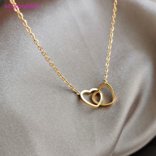 Sthb cá nhân hóa đơn giản đôi trái tim choker vòng cổ cho phụ nữ mặt dây chuyền trái tim rỗng vòng cổ xương đòn chuỗi cô gái quà tặng trang sức vn