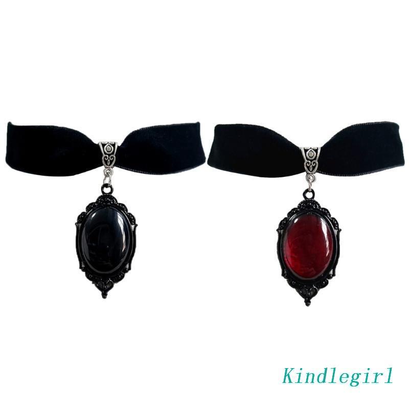 Vòng Cổ Choker Nhung Đen Đính Đá Pha Lê Phong Cách Hip Hop Punk Thời Trang