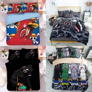 SQ2 Naruto Bape 3in1 Bộ Chăn Ga Gối Chăn Ga Gối Phòng Ngủ Có Thể Giặt Thoải Mái Nhà Phù Hợp Với QS2