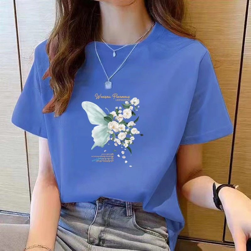 ❈ ♧ ❈ ❈ ❥ ❈ ❈ ✷ ❈ áo thun nữ tay ngắn Áo thun nữ Áo thun ngắn tay mới Hàn Quốc dành cho nữ Áo thun nữ cổ tròn dáng rộng Áo thời trang nữ hoạt hình Áo thun nữ