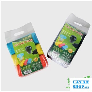 Set 3 Cuộn Túi Rác Màu, Túi Rác Đen Bao Đựng Rác Không Quai Sinh Học Size Trung 55 x 65cm