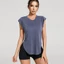 Áo Tank Top Thể Thao Xẻ Tà Bên Hông Màu Nude Dài Thể Thao Hàng Ngày Cho Nữ