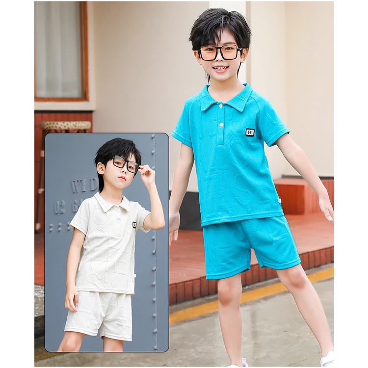Phong Cách Mới Trẻ Em Tay Ngắn Phù Hợp Với Bé Trai Quần Short Thời Trang Phù Hợp Với Bé Gái Mùa Hè Thể Thao Thường Ngày Áo Sơ Mi POLO Quần Áo Trẻ Em XBVM