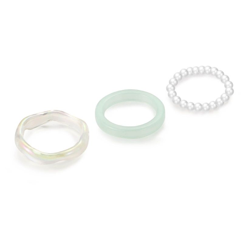 Set 3 Nhẫn Đính Ngọc Trai Giả Thời Trang Nữ