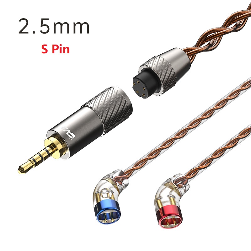 Dây Cáp Âm Thanh Lõi Kim Loại CVJ VS400 OFC 400 2.5 / 3.5 / 4.4mm 2Pin S Cho Tai Nghe KZ TRN
