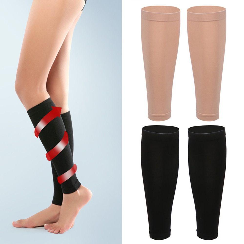 YOLOGO - Hỗ trợ bắp chân thể thao bằng nylon ngăn ngừa giãn tĩnh mạch, tất nén không cổ chân màu đen, co giãn tốt cho bóng rổ