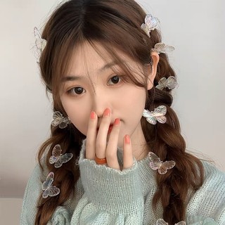Set 10 Kẹp Hình Bướm Trong Suốt Đổi Màu Phong Cách Hàn Quốc Hamin