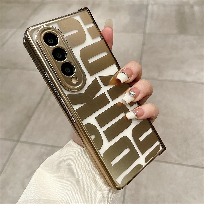 Mạ Rõ Ràng Bản Lề Ốp Lưng Cho Samsung Galaxy Z Fold 7 6 5 Cơ Chống Sốc Trong Suốt 360 Bảo Vệ Toàn Diện Vỏ Điện Thoại Gấp 4 3 2