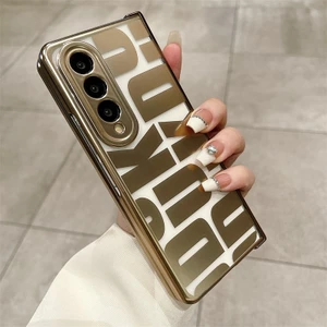 Mạ Rõ Ràng Bản Lề Ốp Lưng Cho Samsung Galaxy Z Fold 7 6 5 Cơ Chống Sốc Trong Suốt 360 Bảo Vệ Toàn Diện Vỏ Điện Thoại Gấp 4 3 2