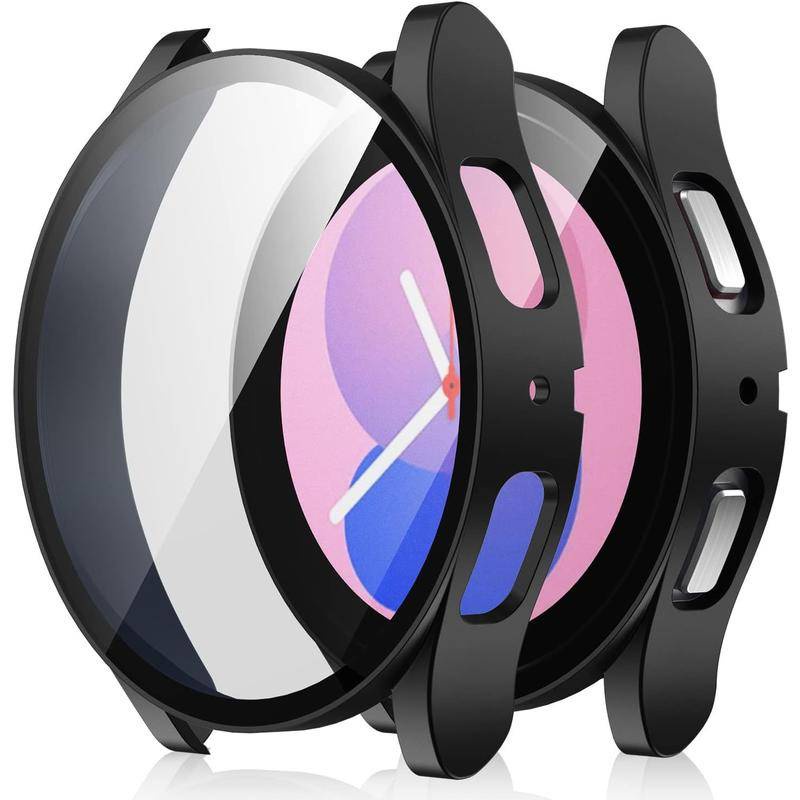 Kính cường lực + Vỏ PC cho Samsung Galaxy Watch 6 44mm 40mm Khung rỗng Ốp lưng bảo vệ Galaxy Watch6 Phụ kiện