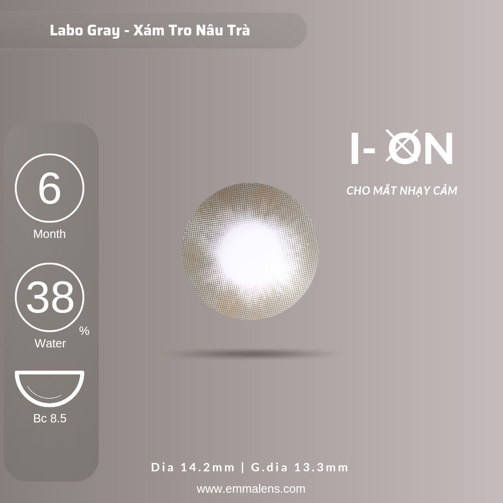 Kính áp tròng Labo Gray | Lens xám tây | Emma Lens