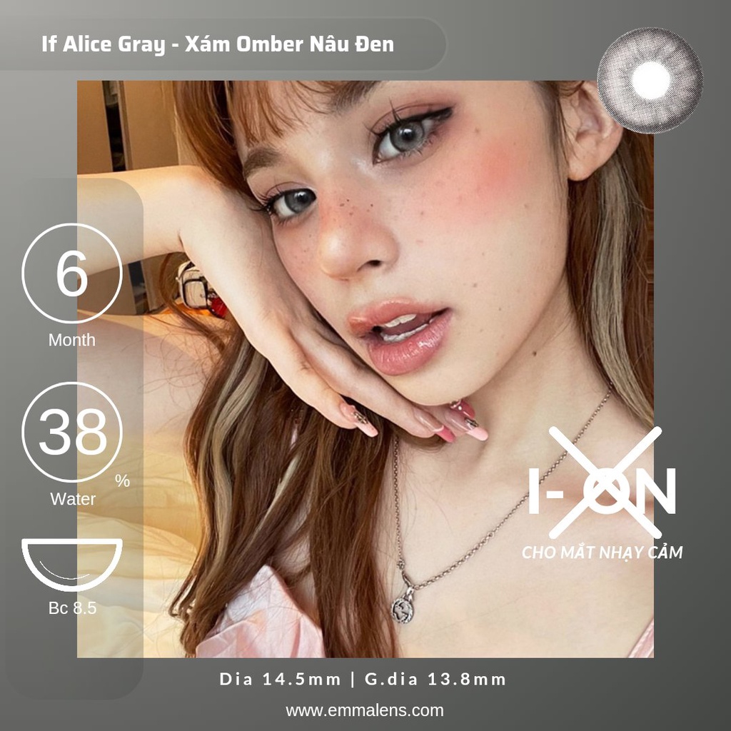 Kính áp tròng If Alice Gray | Lens xám khói tây giãn tròng | Emma Lens