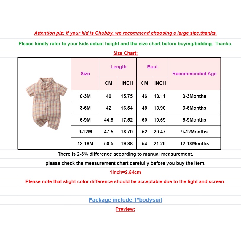 Mô tả Sơ sinh baby boy gentlemen's bodysuit turn-down tay ngắn kẻ sọc romper Áo liền quần quần áo dự tiệc hàng ngày - 1