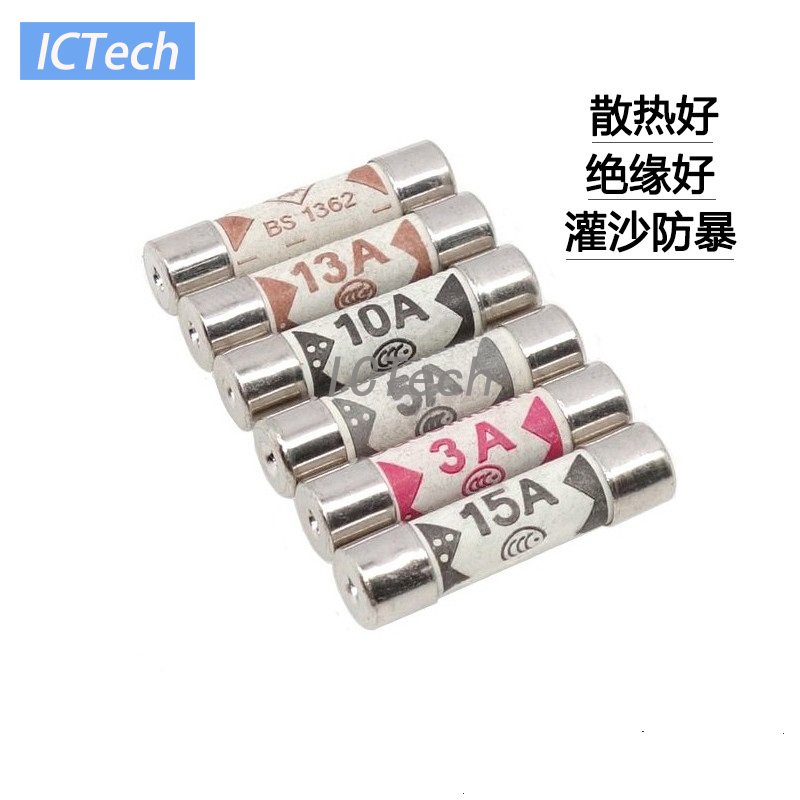 Set 10 Cầu Chì BS1362 Bằng Gốm 6x25mm 3A 3A 10A 13A 1362 BS1362 Chuyên ...