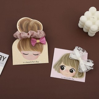 Fine 100 Gói Giấy Kraft Barrettes Đóng Gói Thẻ Giấy Dễ Thương Nhỏ Bé Gái Hiển Thị Thẻ