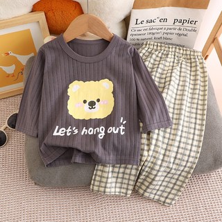 Bộ Đồ Ngủ Nửa Tay Cho Trẻ Em Unisex Bé Cotton Jacquard Tay Ngắn Phù Hợp Với Bé Trai Bé Gái Bộ Đồ Ngủ Mùa Hè Cổ Tròn Không Khí Quần Áo