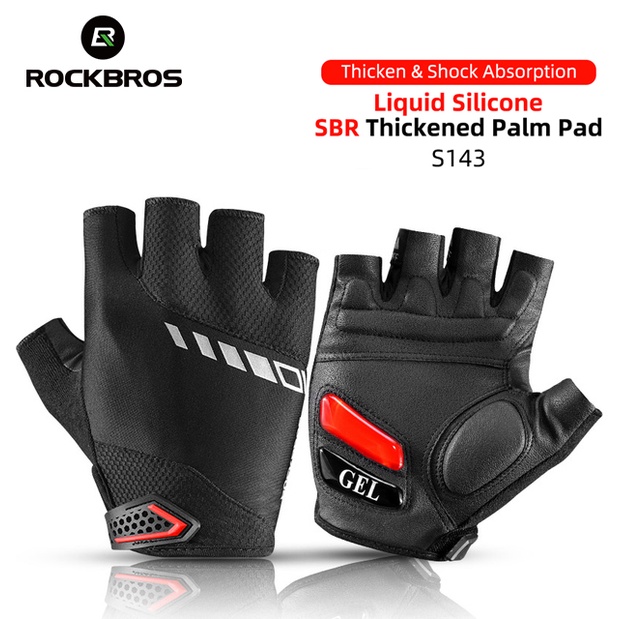 Rockbros Găng Tay Thể Thao Hở Ngón Chống Sốc Thoáng Khí