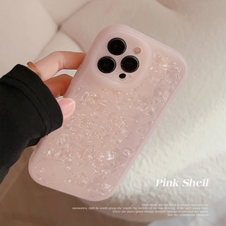 Ốp Điện Thoại Mềm Họa Tiết Vỏ Sò Màu Hồng Cho IPhone 14 14pro Max 14plus 13 13pro 13mini 12 11 Pro Max IX XR SE2 I8 Plus