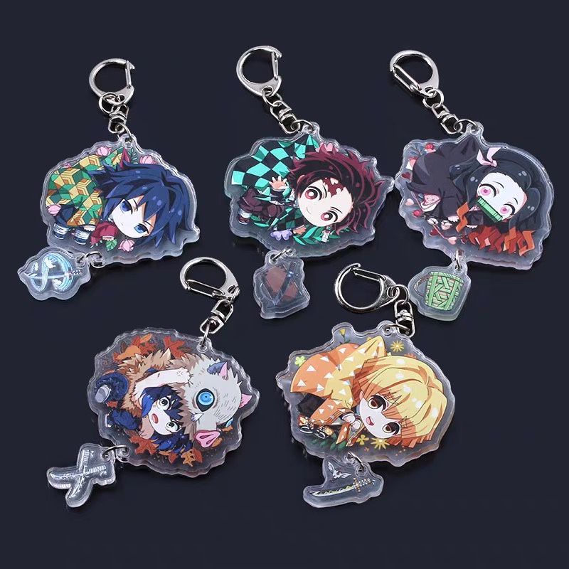 Anime demon slayer doll toy kimetsu no yaiba blade of ghost keychain ...