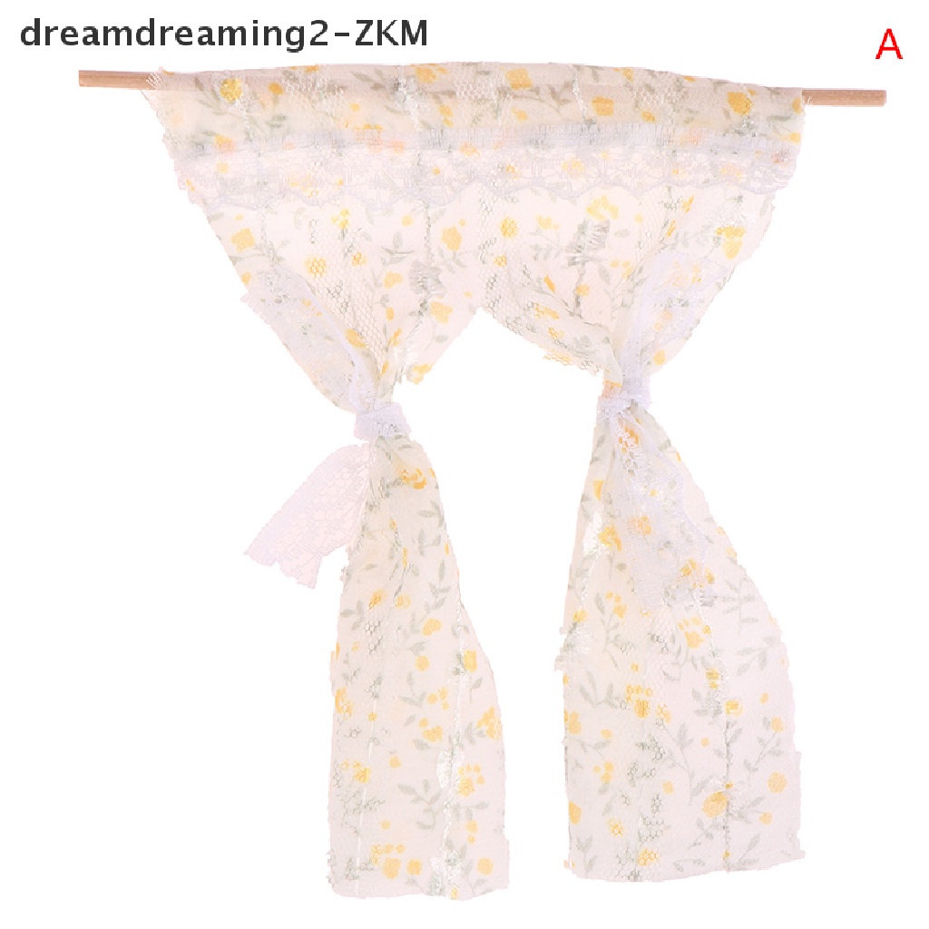 [dreamdreaming] 1Pc 1: 12 Nhà Búp Bê Rèm Hoa Thu Nhỏ Rèm Ren Nội Thất Nhà Mô Hình Trang Trí Nhà Búp Bê Phụ Kiện [zkm]