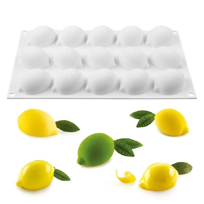 Khuôn silicone 15 Ngăn Tạo Hình Quả Chanh Làm Xà Phòng / chocolate DIY