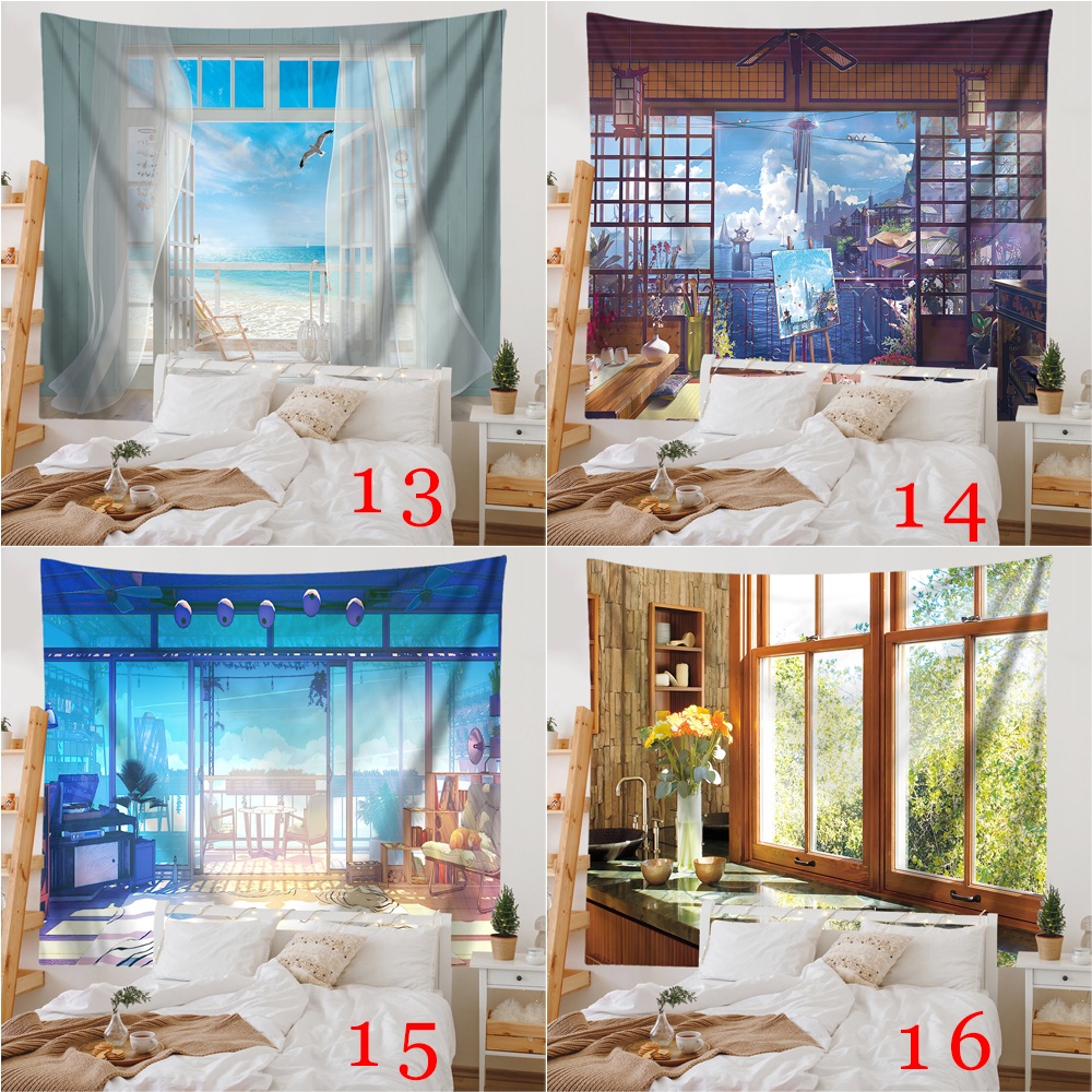 Thảm Treo Tường Kèm Kẹp Chất Liệu Polyester Trang Trí Phòng Ngủ
