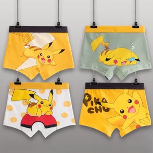 Bộ 4 Quần Lót Cotton Thoáng Khí In Hình Pokemon Cho Bé Trai Mới