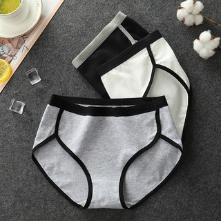 Quần Lót Cotton Không Đường May Kháng Khuẩn Phối Màu Tương Phản Thời Trang Chất Lượng Cao Cho Nữ