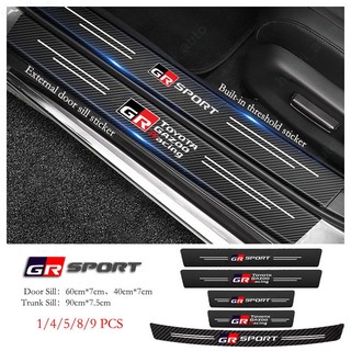 Miếng Dán Cửa Xe Hơi Bằng Da Sợi Carbon Chống Trầy Cho Toyota GR Sport GR Gazoo Racing