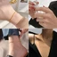 Lắc Chân / Nhẫn Bằng Thép Titan Đính Kim Cương Màu Xanh Lá Đơn Giản Cá Tính Cho Nữ