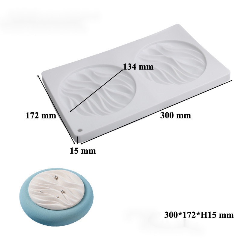 Khuôn Silicone Tròn 6 / 8-Inch Làm Bánh Gợn Sóng DIY