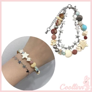 Coo vintage crystal star cườm vòng tay cho phụ nữ ngọt ngào thẩm mỹ vòng tay quyến rũ vòng tay trang sức thời trang harajuku