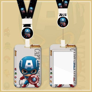 GC2 Marvel Iron Man Người Nhện Cắt ferrule Hoạt Hình Dễ Thương Móc Khóa Bộ Thẻ Sinh Viên Thẻ Bữa Ăn Thẻ Xe Buýt Thẻ Làm Việc Bộ