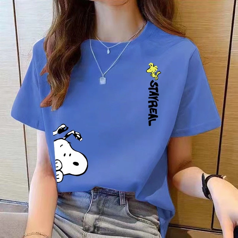 ❈ ♧ ❆ ❈ ✷ ❥ ❈ ❈ ❈ ❈ áo sơ mi nữ tay ngắn áo thun Hàn Quốc cho nữ áo thun nữ ❥ Áo thun nữ cổ tròn dáng rộng thời trang nữ Áo thun in hình hoạt hình nữ