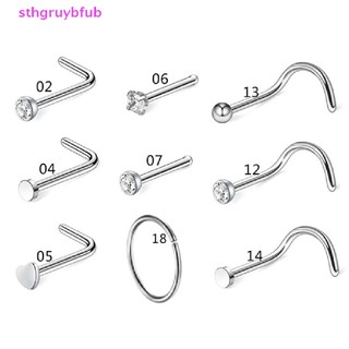 Bộ Khuyên Mũi Thẳng / Cong Bằng Thép Không Gỉ 20G