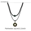FUJIOU Xếp Chồng Vòng Cổ Cá Tính Sinh Nhật Choker Bộ Hai Lớp Vòng Tròn Dân Tộc Dây Chuyền Tròn Tinh Tế Vòng Cổ