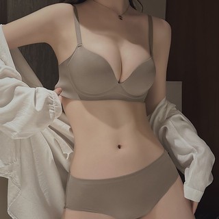 Set Áo Lót Không Đường May + Quần Lót 3 / 4 Cup + Áo Lót Nâng Ngực Mềm Mịn Quyến Rũ Dành Cho Nữ