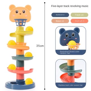 Tháp bóng lăn ROOMYCO 1 2 3 năm Đồ chơi giác quan Phát triển cho bé Đường xếp chồng Montessori