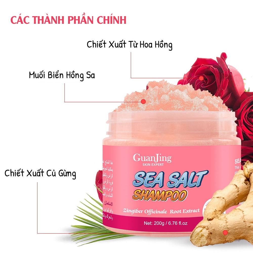 Muối Biển Hồng Sa Tẩy Tế Bào Da Đầu Hết Gầu, Hết Ngứa, Giúp Mọc Tóc Quan Jing Mềm Mượt Phục Hồi Mái Tóc Của Bạn
