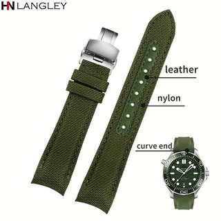 SEIKO Dây Đeo Đồng Hồ Bằng Nylon Đầu Cong 20mm 22mm Cho Omega Planet Ocean Seamaster 300