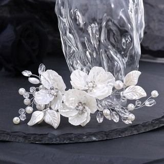 Trâm Cài Tóc Hình Hoa Đính Ngọc Trai Trắng Phong Cách Trung Hoa Thời Trang Cho Cô Dâu
